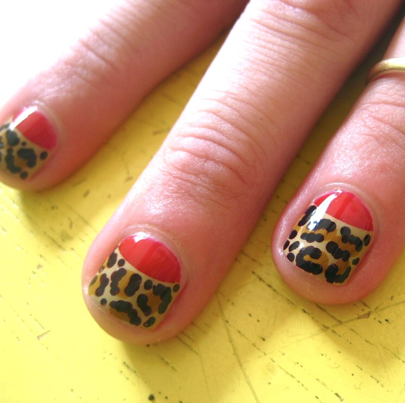 uñas media luna leopard print animal moda