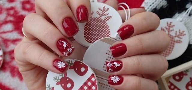 uñas navidad decoracion moda disenos rojas blanco